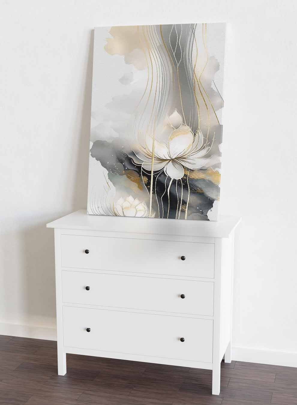Canvas Wall Art Stretched Over Wooden Frame with Gold Floating Frame Paintings & Pictures| LOWHA