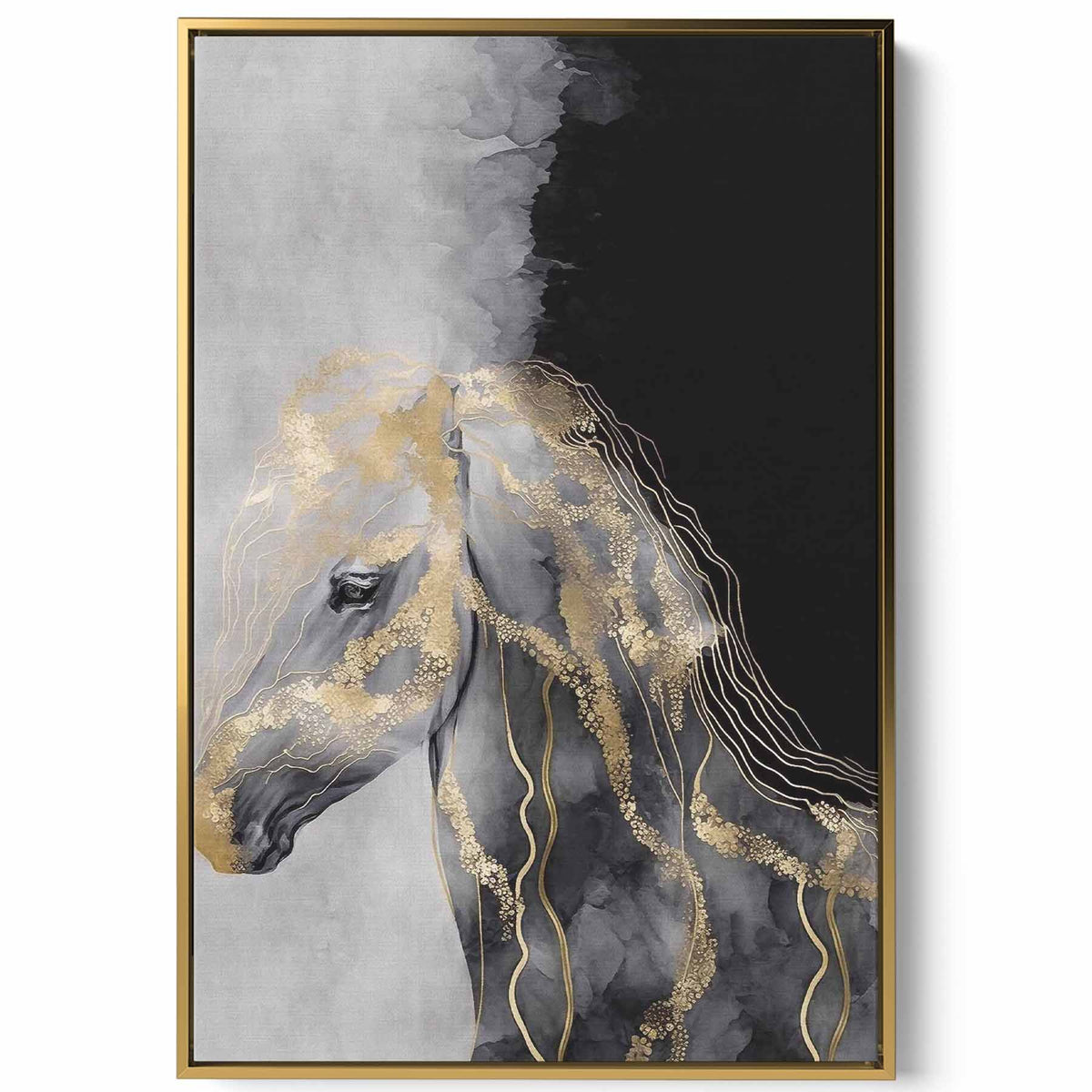 Canvas Wall Art Stretched Over Wooden Frame with Gold Floating Frame Paintings & Pictures| LOWHA