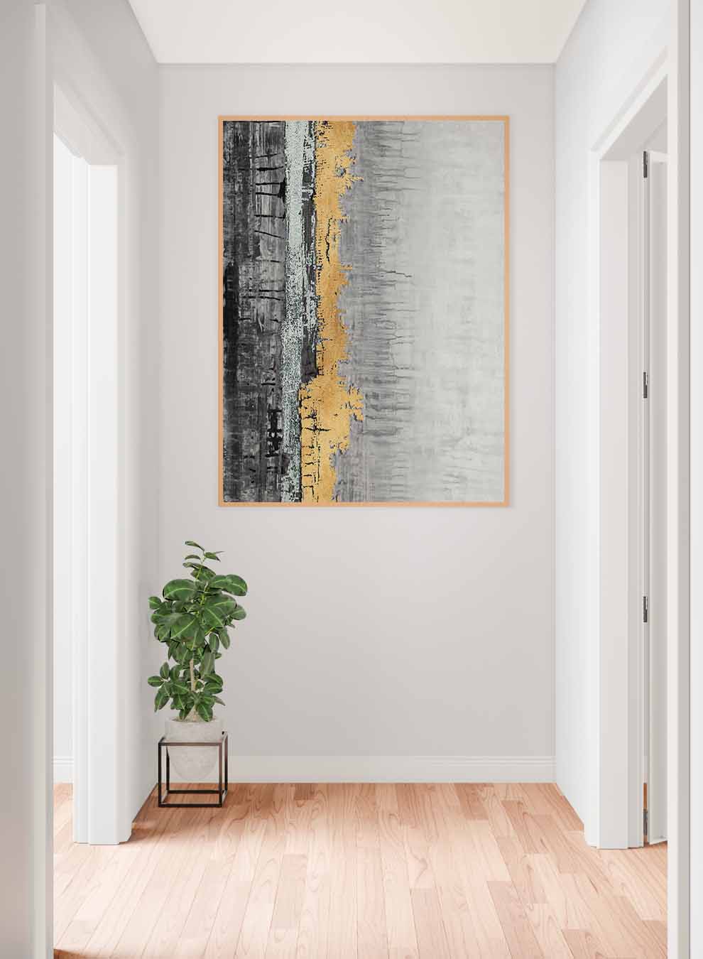 Canvas Wall Art Stretched Over Wooden Frame with Gold Floating Frame Paintings & Pictures| LOWHA