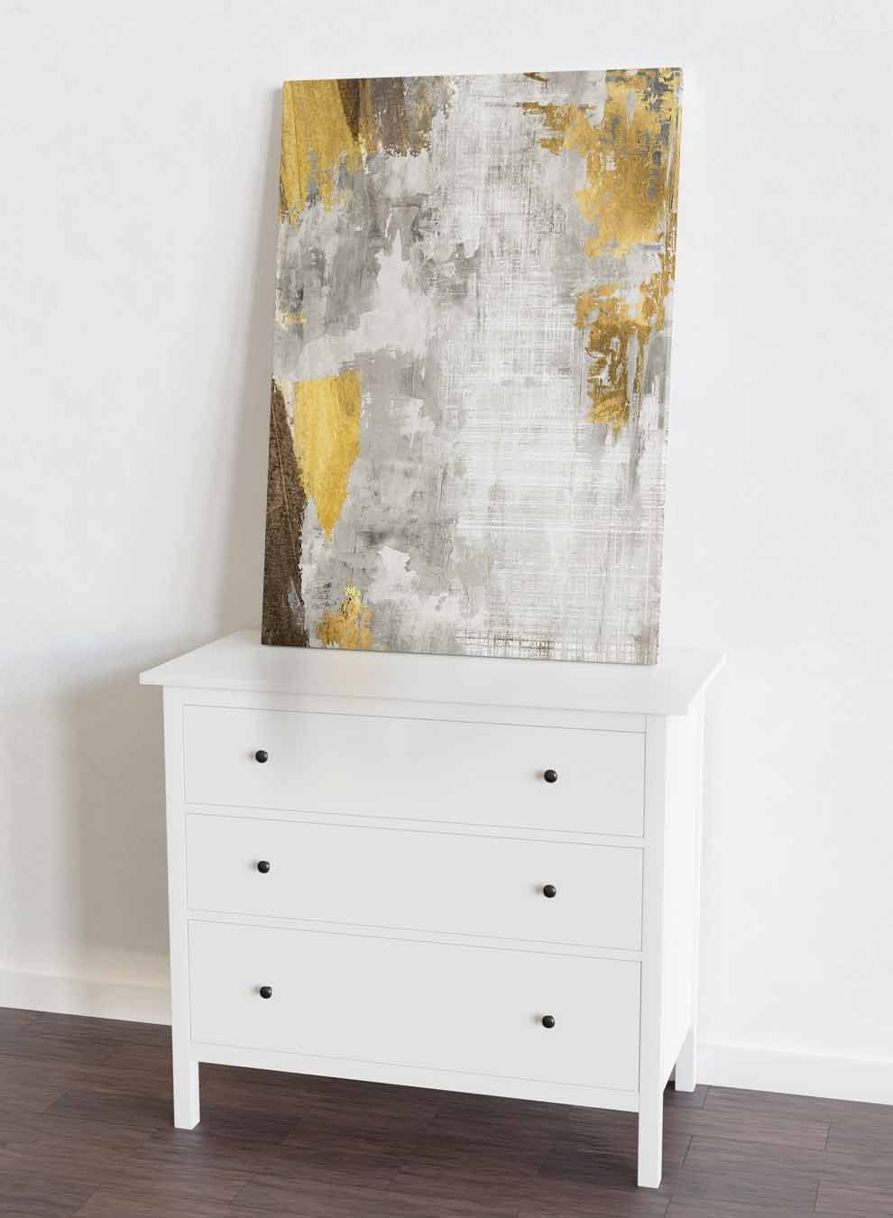 Canvas Wall Art Stretched Over Wooden Frame with Gold Floating Frame Paintings & Pictures| LOWHA
