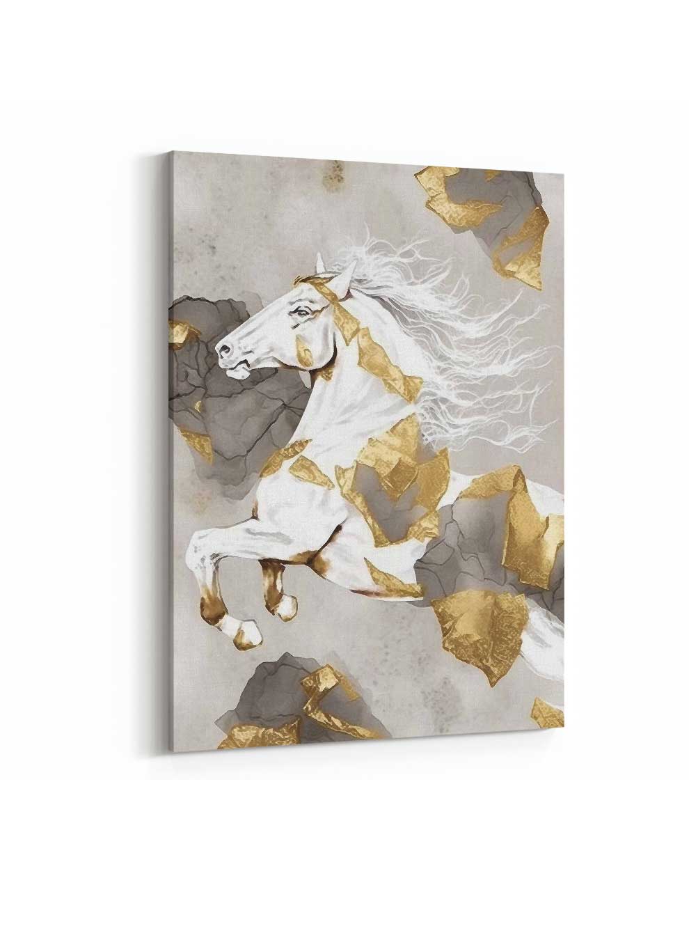 Canvas Wall Art Stretched Over Wooden Frame with Gold Floating Frame Paintings & Pictures| LOWHA