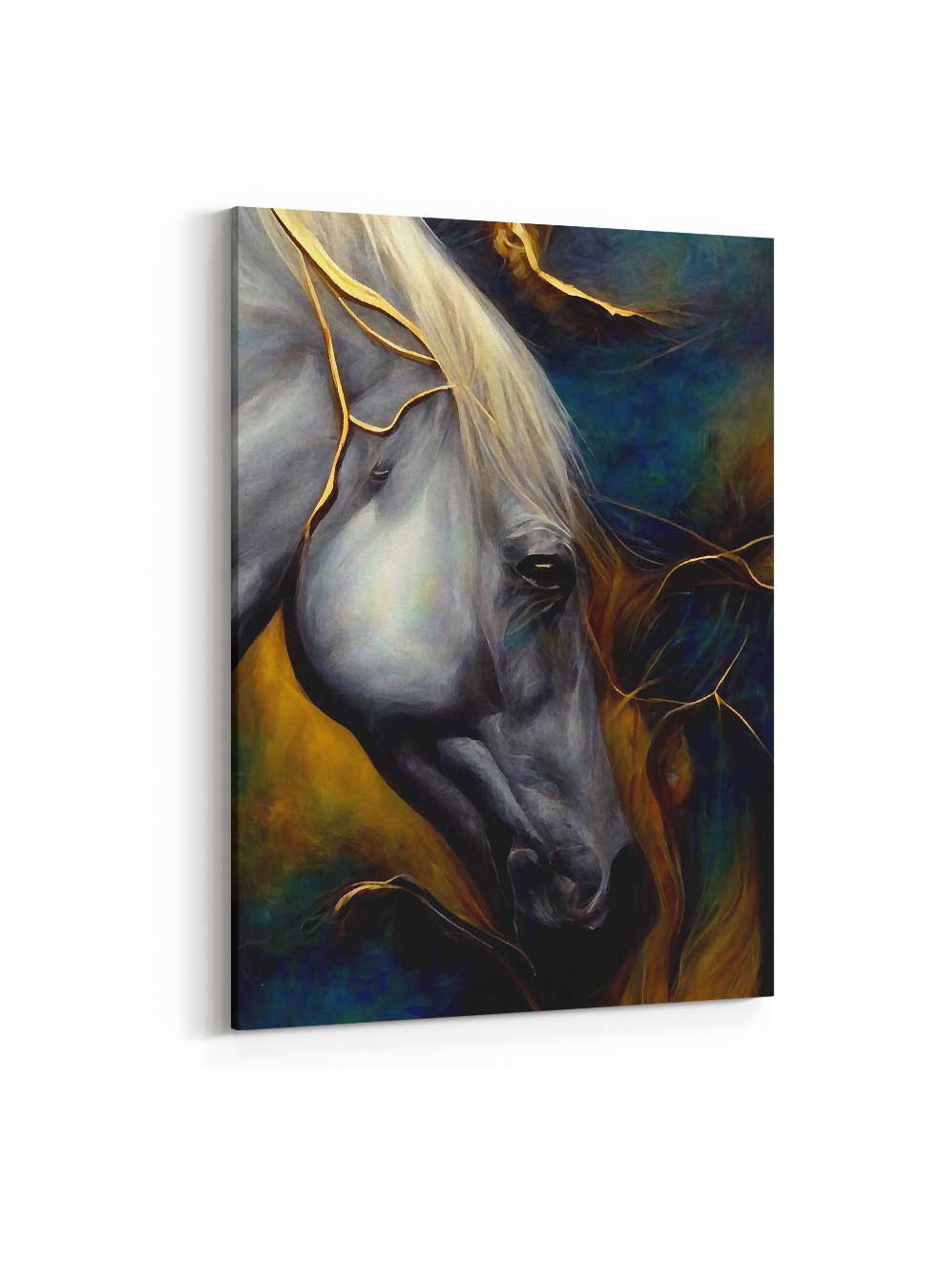Canvas Wall Art Stretched Over Wooden Frame with Gold Floating Frame Paintings & Pictures| LOWHA