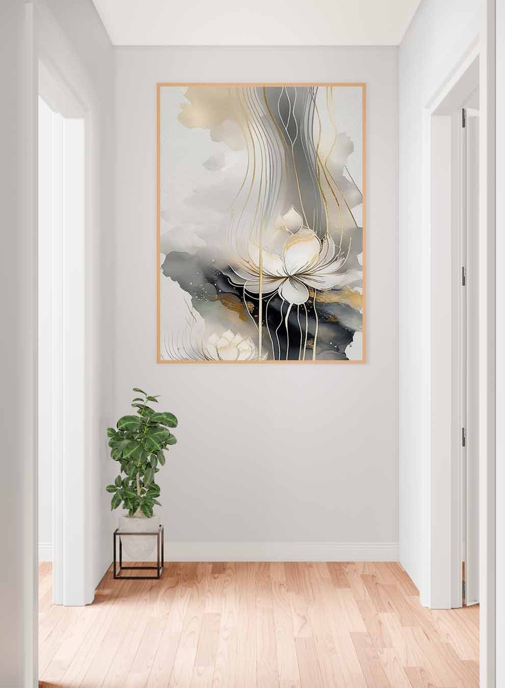 Canvas Wall Art Stretched Over Wooden Frame with Gold Floating Frame Paintings & Pictures| LOWHA