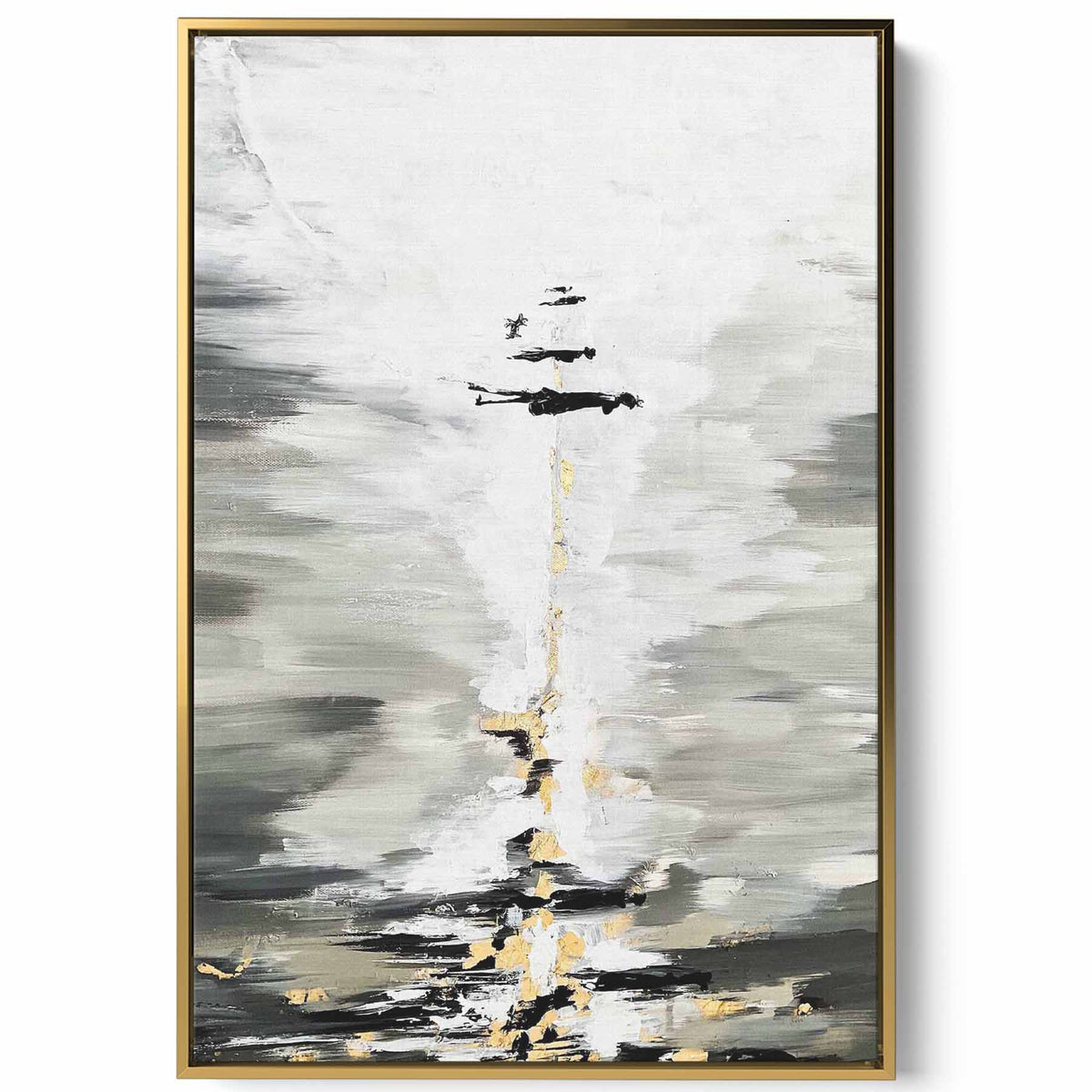 Canvas Wall Art Stretched Over Wooden Frame with Gold Floating Frame Paintings & Pictures| LOWHA