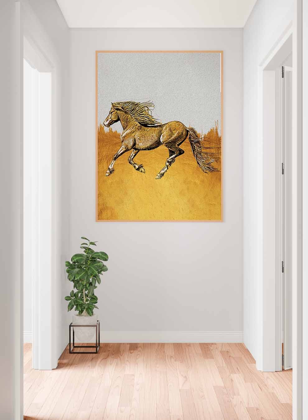 Canvas Wall Art Stretched Over Wooden Frame with Gold Floating Frame Paintings & Pictures| LOWHA