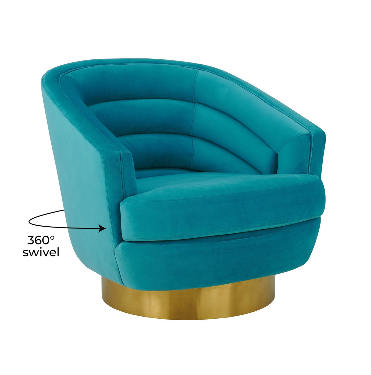 Canyon Blue Velvet Swivel Chair Chairs| TOV