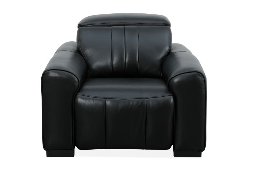 Canyon Luxe Black Leather Motion Power Chair (105cm) Recliners| Roots Furniture