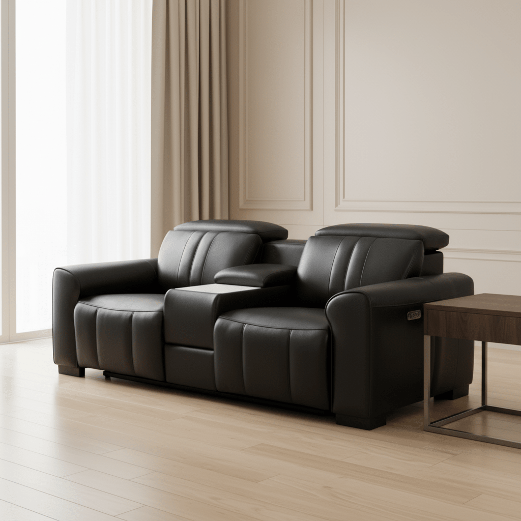 Canyon Luxe Black Leather Motion Power LAF (84cm) Recliners| Roots Furniture