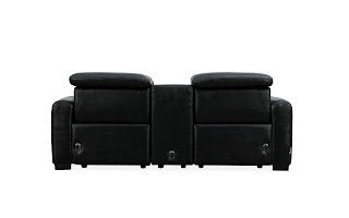 Canyon Luxe Black Leather Motion Power RAF (84cm) Recliners| Roots Furniture