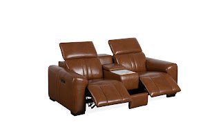 Canyon Luxe Brown Leather Motion Power LAF (84cm) Recliners| Roots Furniture