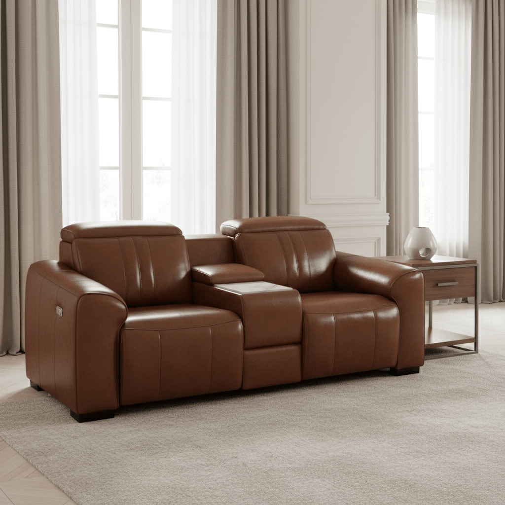 Canyon Luxe Brown Leather Motion Power RAF (84cm) Recliners| Roots Furniture