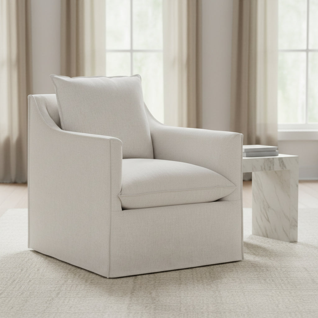 Cape May Slipcovered Swivel Chair Chairs| Fairfield Chair