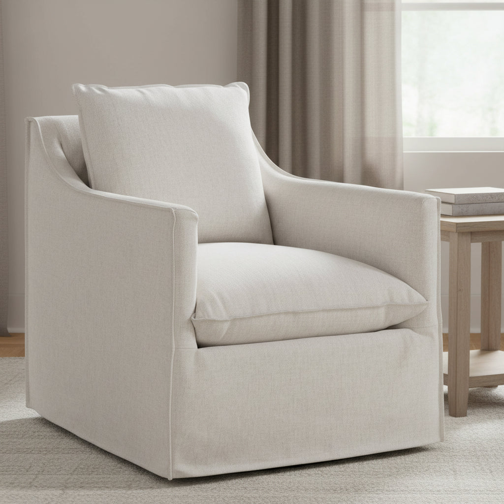 Cape May Slipcovered Swivel Glider Chairs| Fairfield Chair