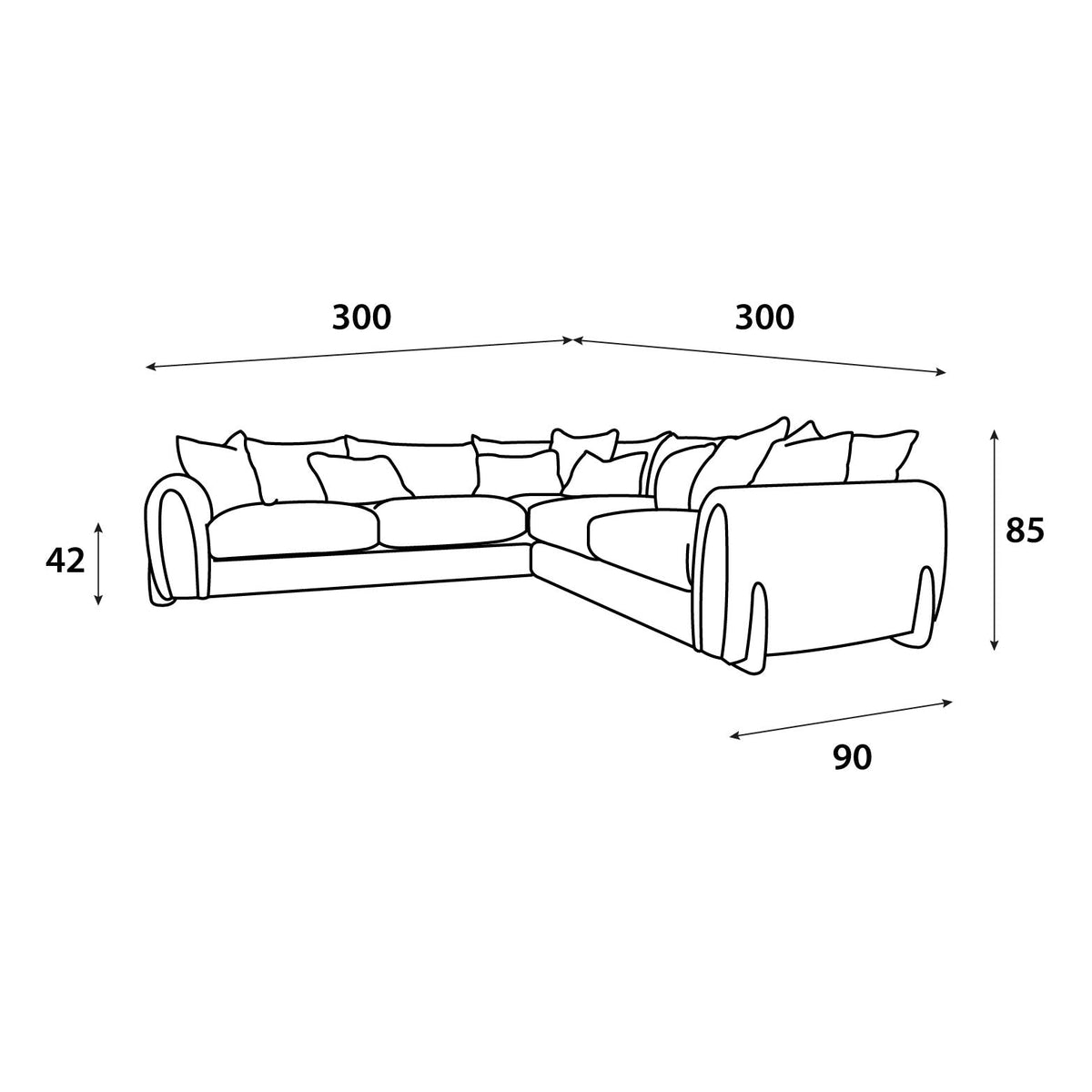 Caramel corner sofa model "Raqi" in size 300×300 Sectionals| Oak
