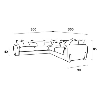Caramel corner sofa model "Raqi" in size 300×300 - Al Rugaib Furniture
