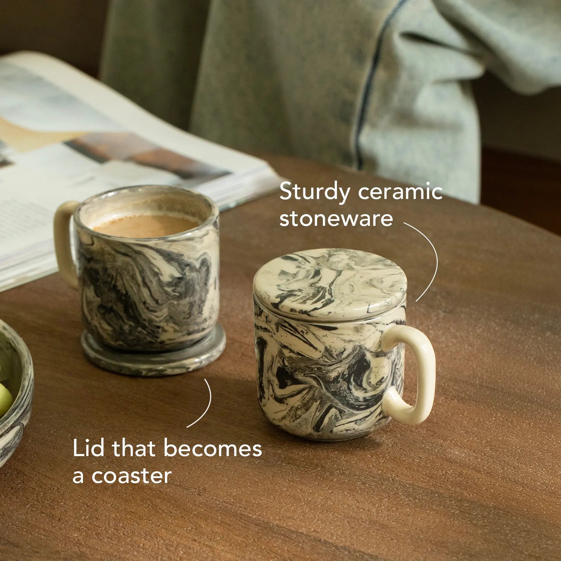 Carbon Ceramic Mug Set of Two Bottles & Containers| Roots Furniture