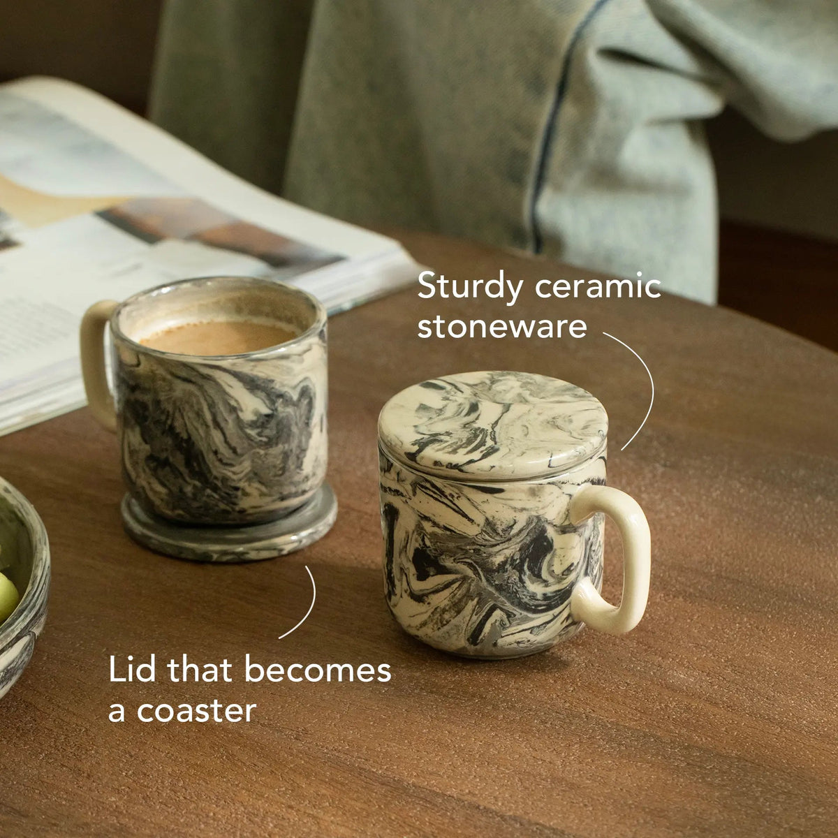 Carbon Ceramic Mug Set of Two Bottles & Containers| Roots Furniture