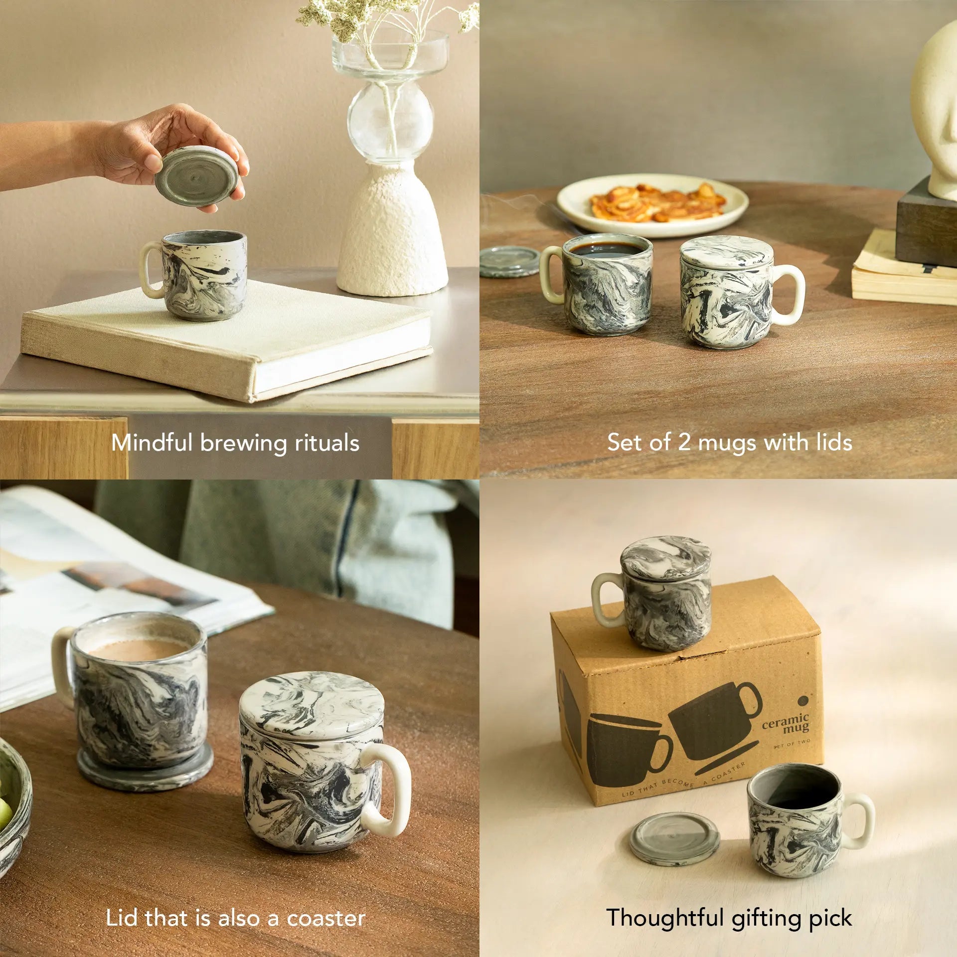Carbon Ceramic Mug Set of Two Bottles & Containers| Roots Furniture