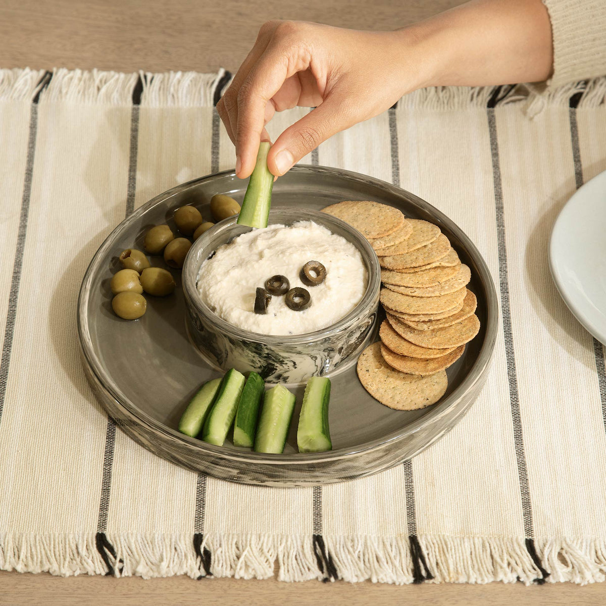 Carbon Ceramic Snack Platter Tray| Roots Furniture