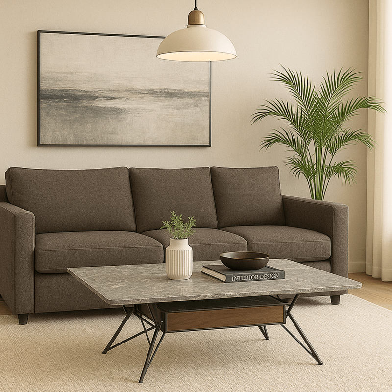 Carla-Modern 3-seater sofa in brown Sofas & Loveseats| Otath