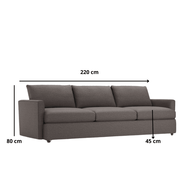 Carla-Modern 3-seater sofa in brown Sofas & Loveseats| Otath