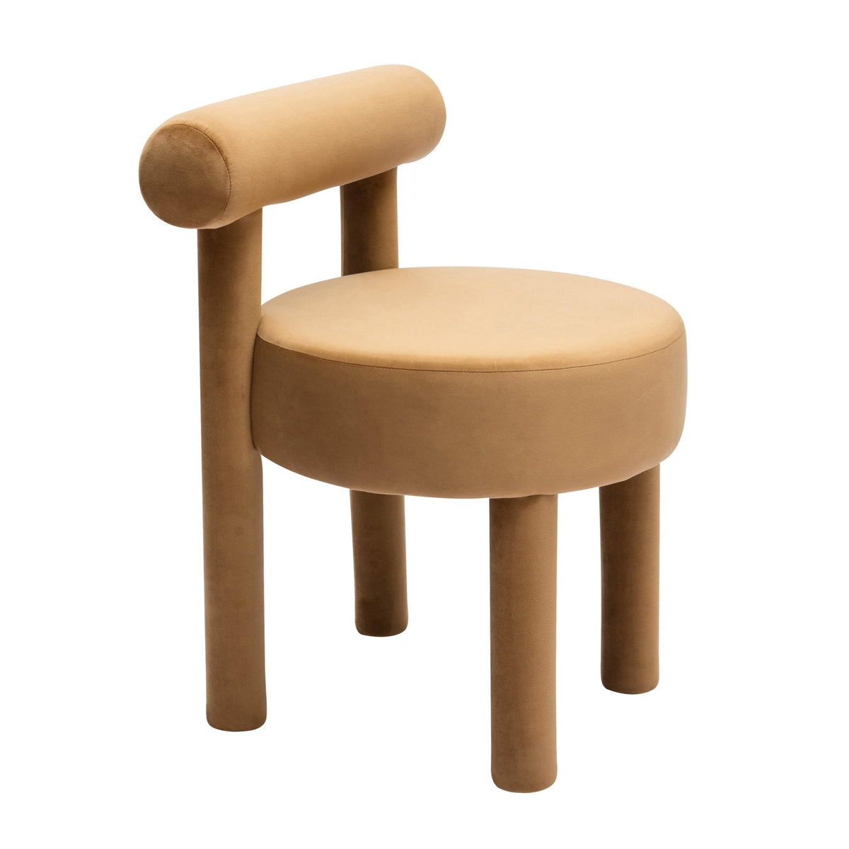 Carmel Cognac Velvet Dining Chair Dining Chairs| TOV