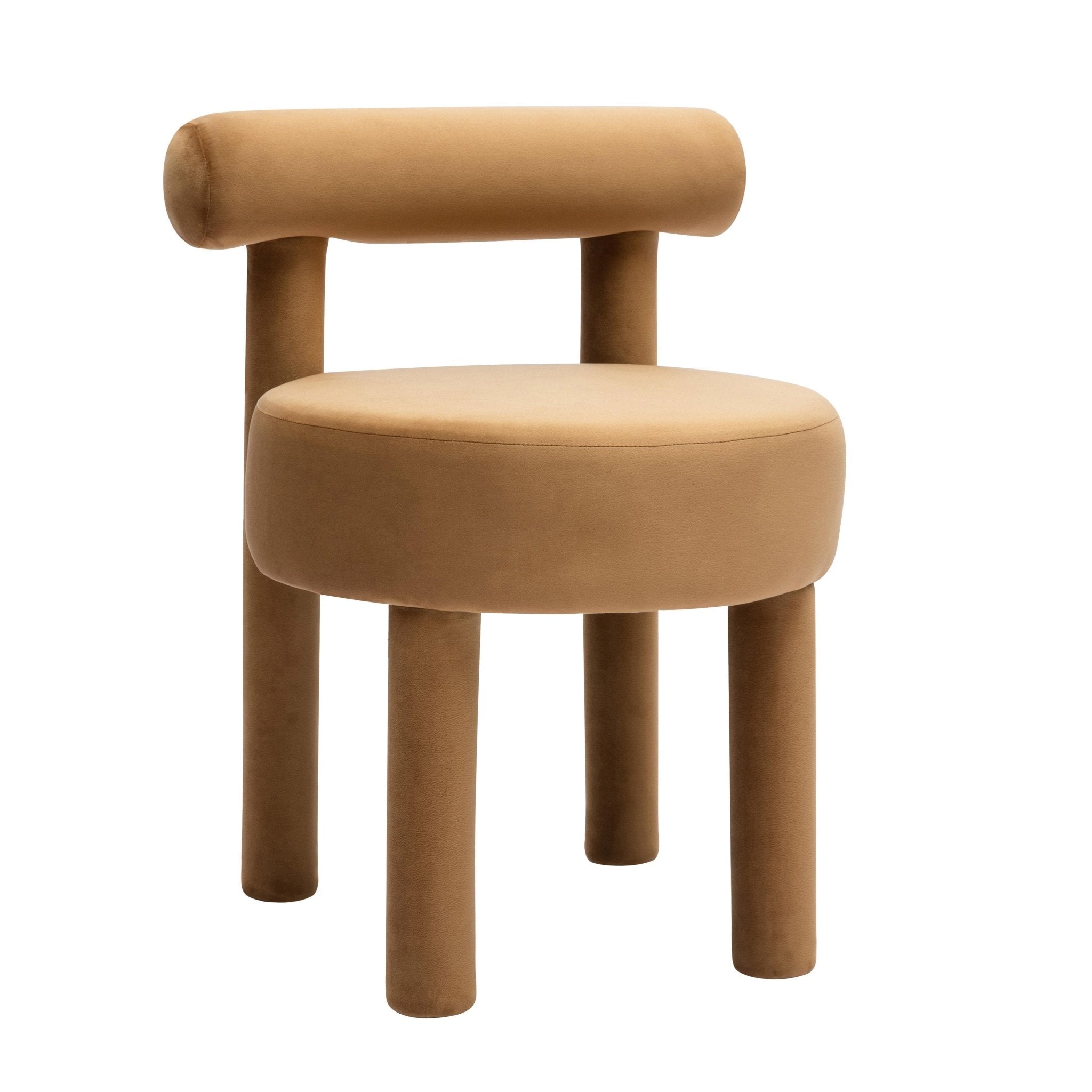Carmel Cognac Velvet Dining Chair Dining Chairs| TOV