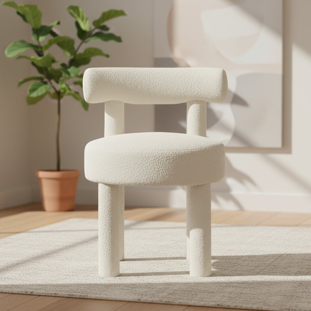 Carmel Cream Performance Boucle Dining Chair Dining Chairs| TOV