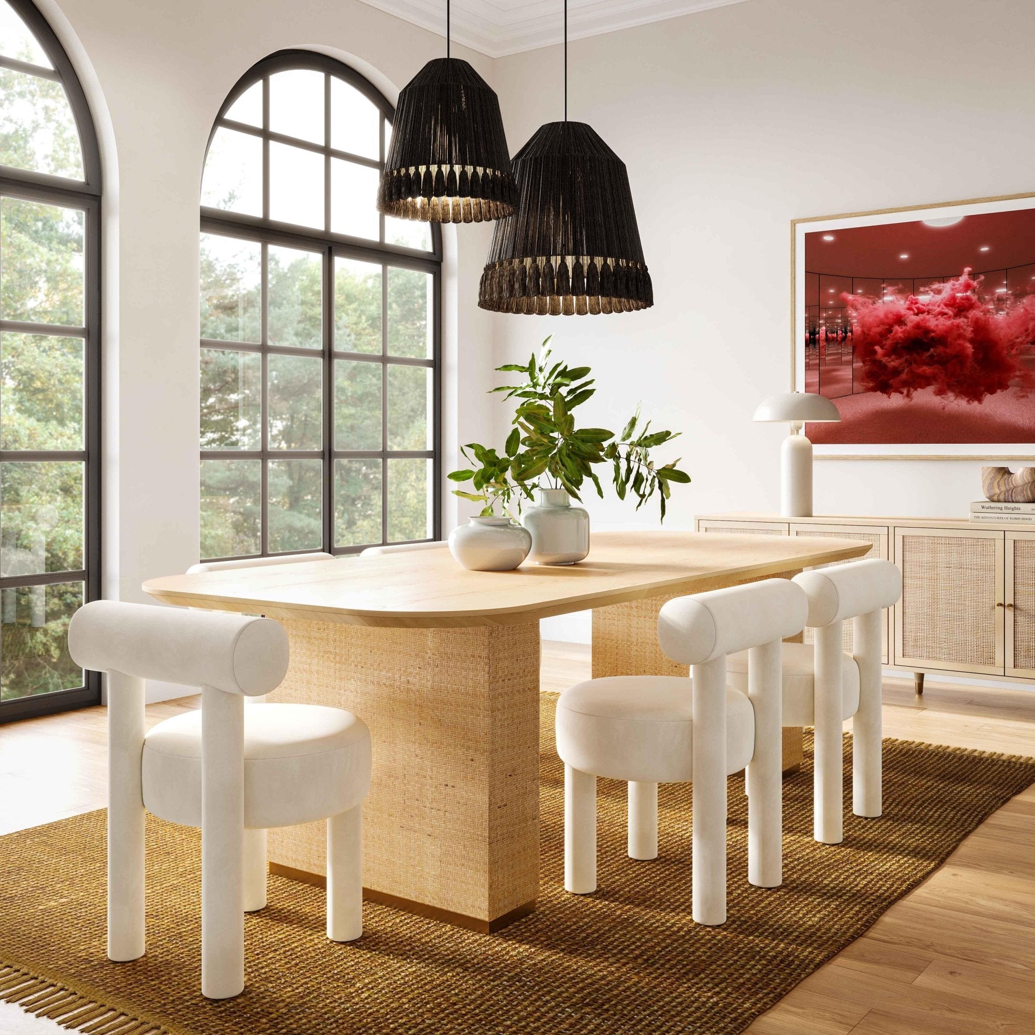 Carmel Cream Velvet Dining Chair Dining Chairs| TOV