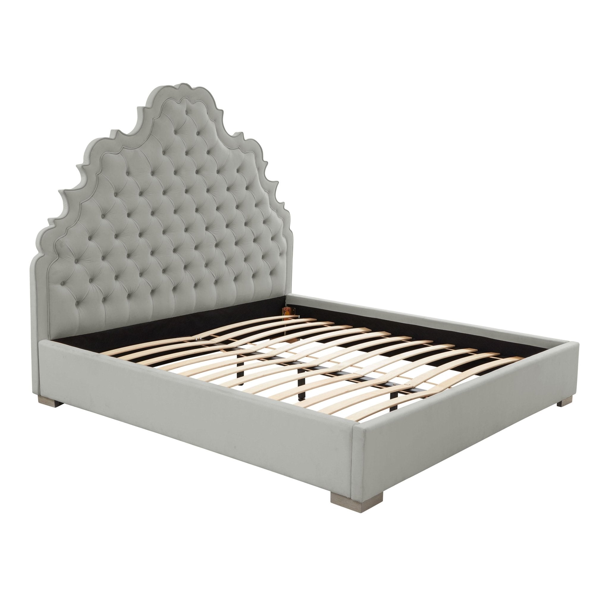 Carolina Grey Velvet Bed in Queen Beds| TOV