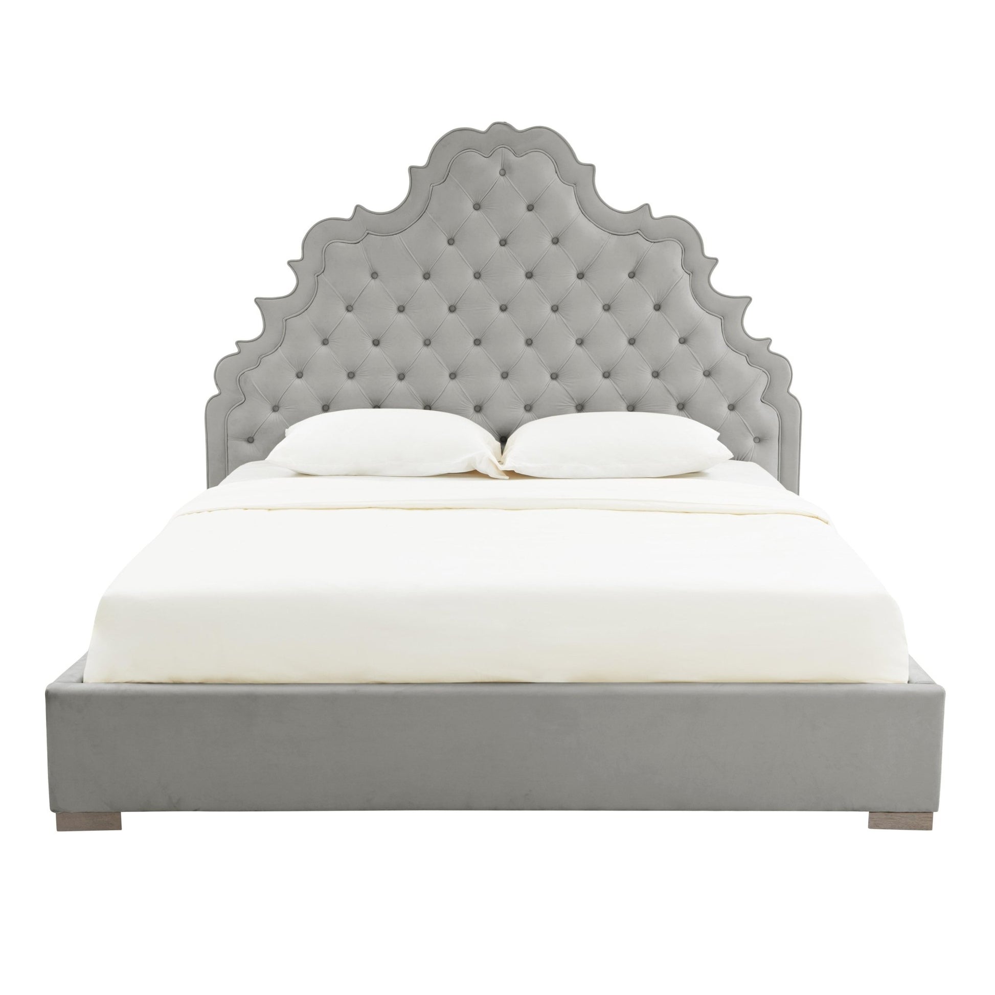 Carolina Grey Velvet Bed in Queen Beds| TOV
