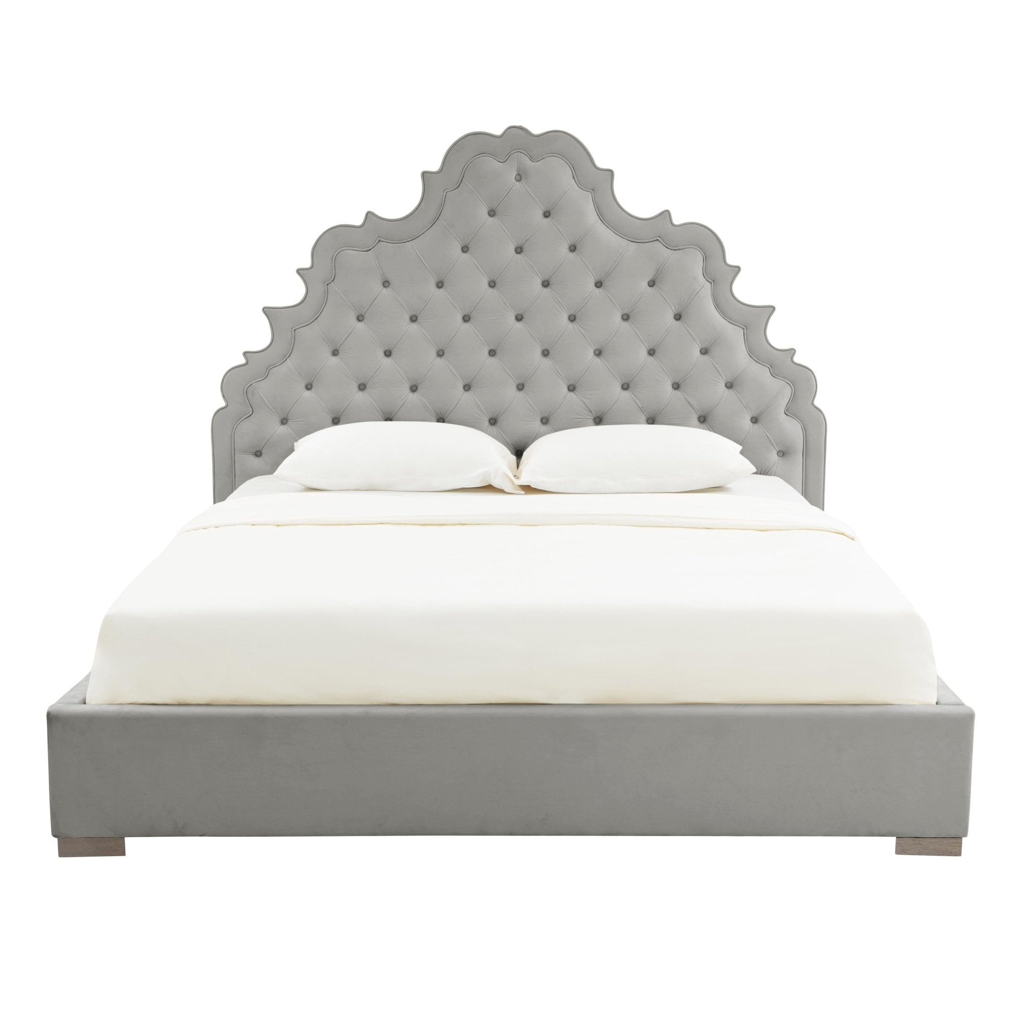 Carolina Grey Velvet Bed in Queen Beds| TOV