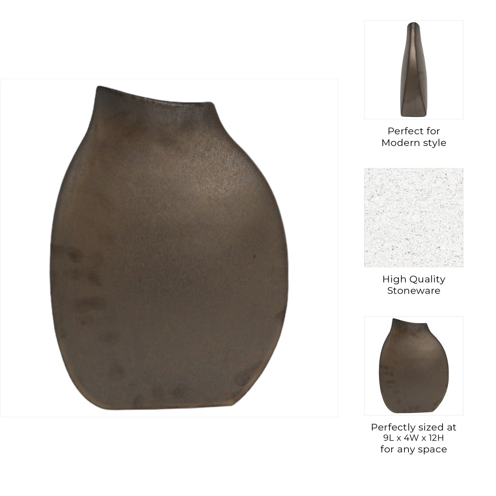 Carroll Bronze Cer Vase Vases and Jars| Sagebrook Home