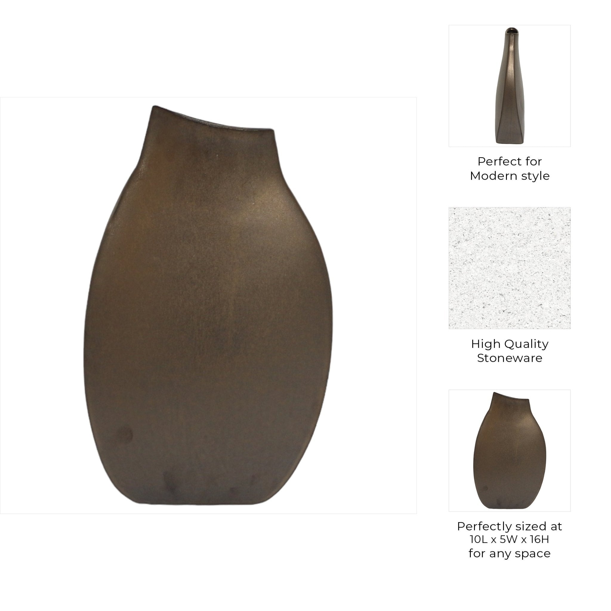 Carroll Bronze Cer Vase Vases and Jars| Sagebrook Home