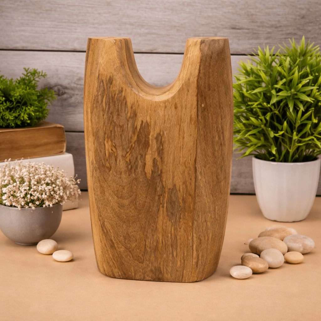 Carved Wood Vase Vases and Jars| Roots Furniture