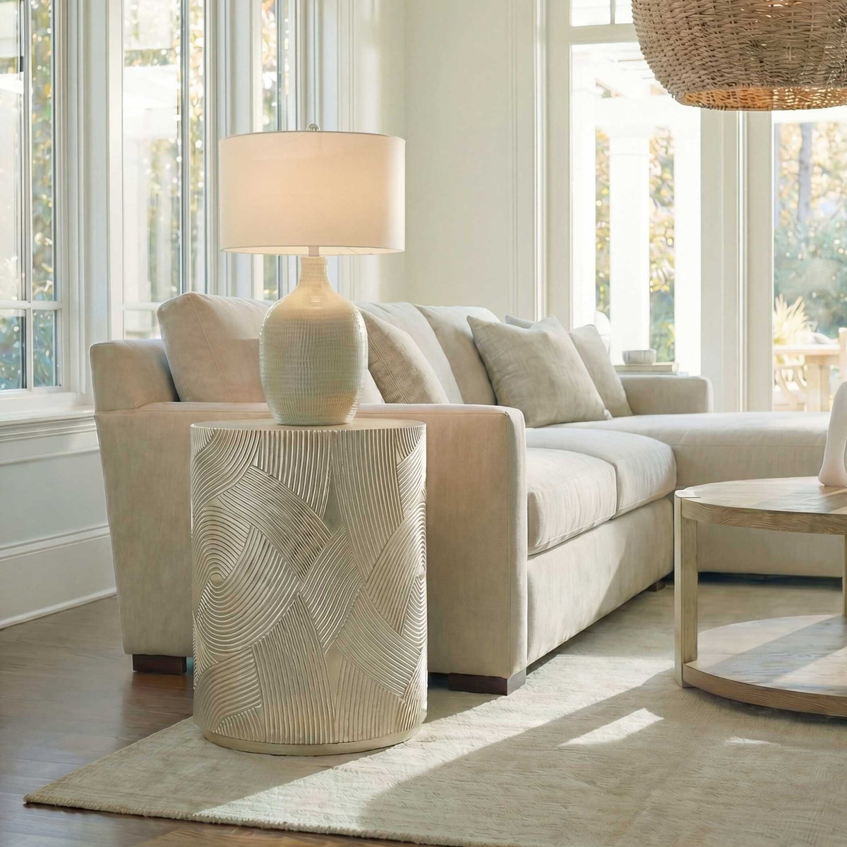 Cassandra Gold Drum Accent Table Accent & End Tables| Uttermost