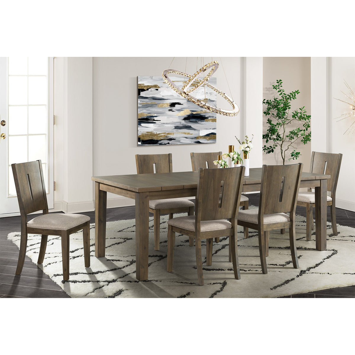 Cato Keyhole Panel Back Side Chair Grey Color (2 Per Pack) Dining Chairs| ROOTS FURNITURE