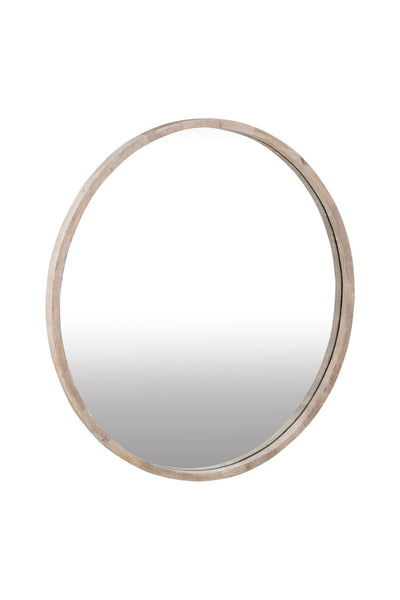 Cayman Mirror, Bleached Wood, 42" Round - Al Rugaib Furniture