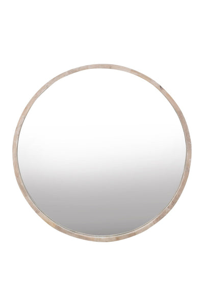 Cayman Mirror, Bleached Wood, 42" Round - Al Rugaib Furniture
