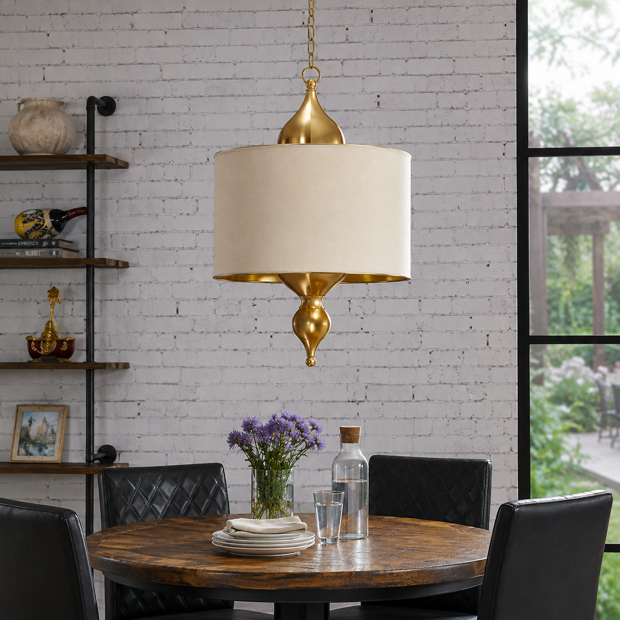Twister Shade 31" H Gold Foil Finish Pendant Lamp