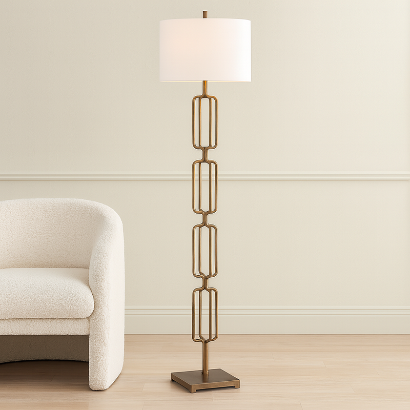 Uttermost Link Brushed Gold Floor Lamp