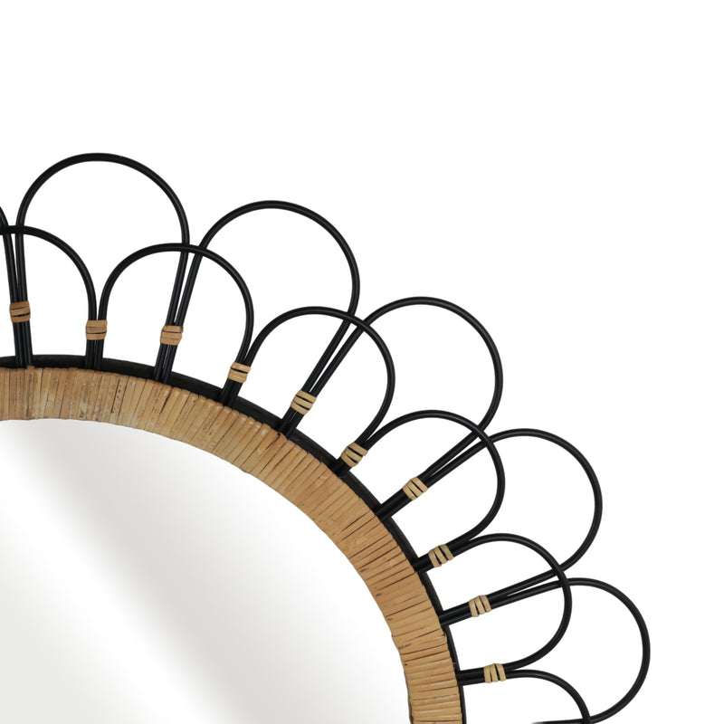 36 DAISY WALL MIRROR, BLACK