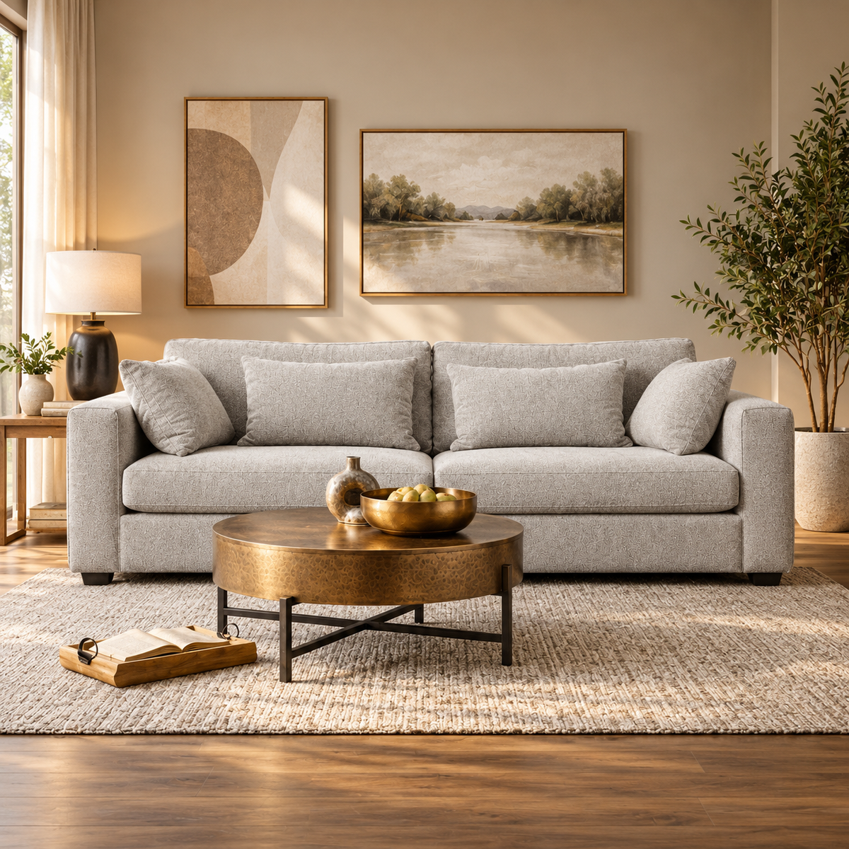 Terrona Rust XL Sofa - Beige