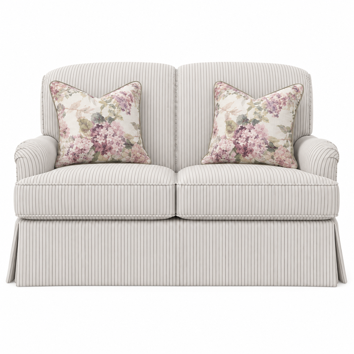 Jasmine Loveseat Striped Pattern & Skirted 155cm