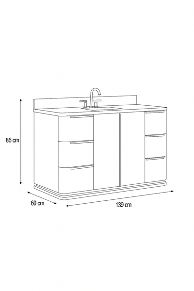 Cedar Single Vanity extra wide - Al Rugaib Furniture