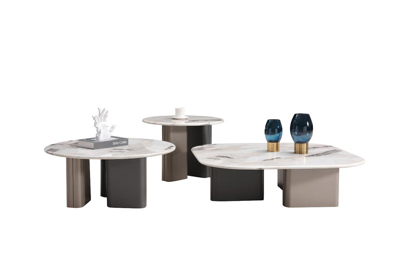 Celadon Charm Marble Curved Square Coffee Table - Al Rugaib Furniture