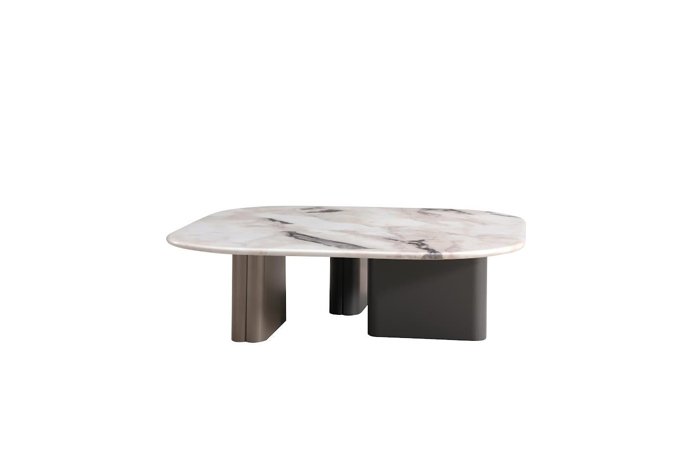 Celadon Charm Marble Curved Square Coffee Table Coffee Tables| Roots Furniture