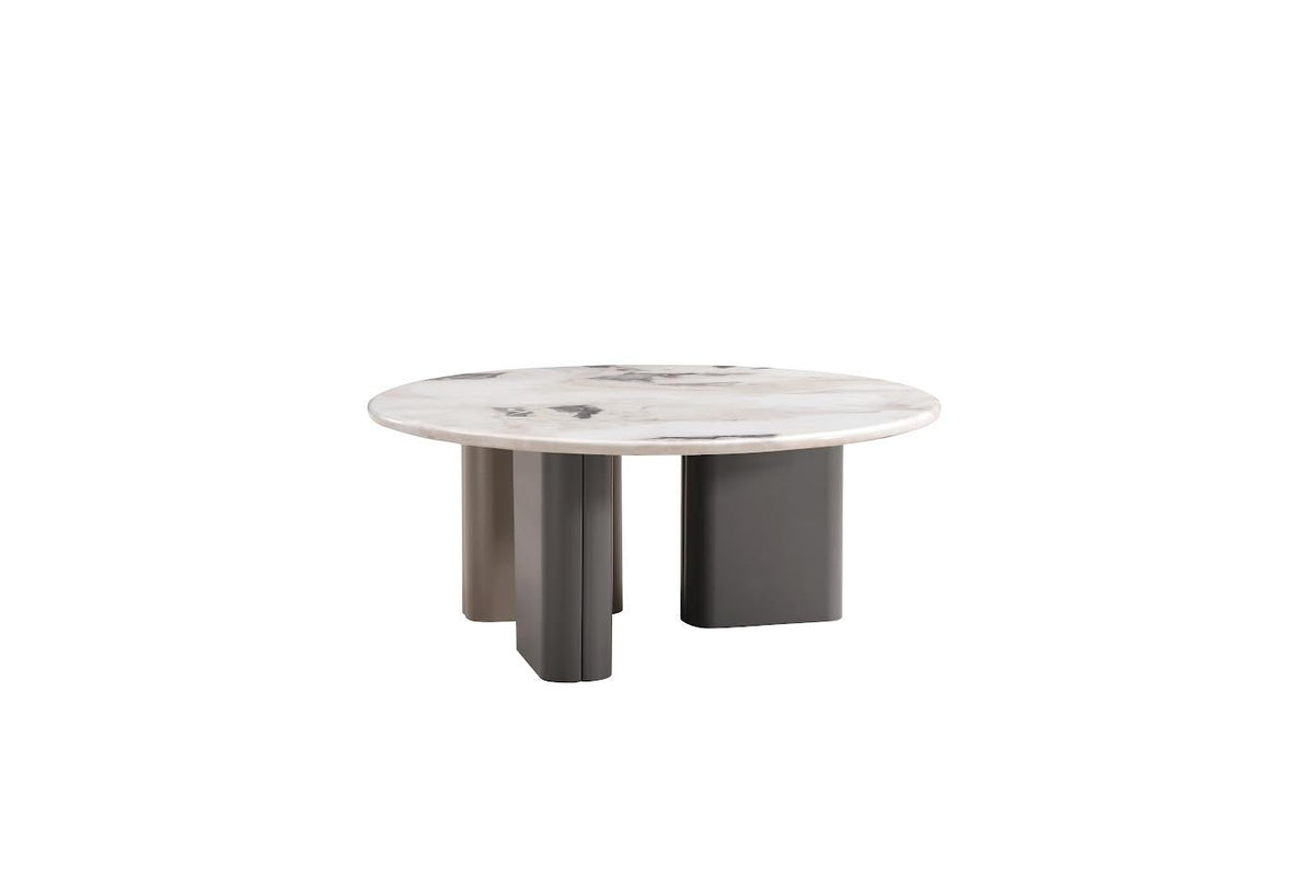 Celadon Charm Marble Round Coffee Table Coffee Tables| Roots Furniture
