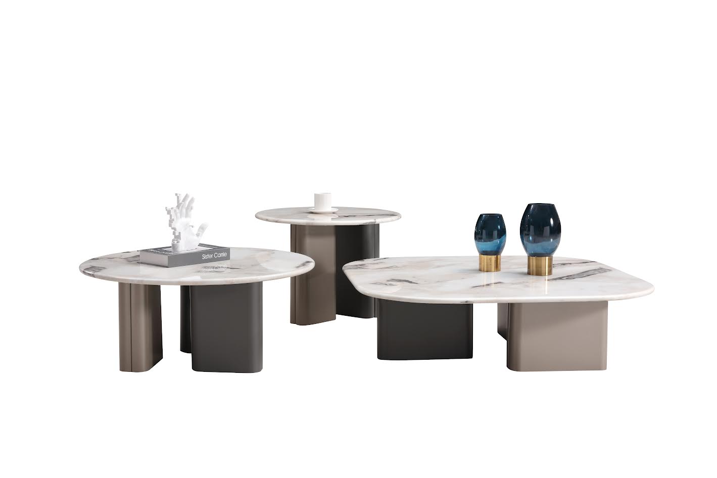 Celadon Charm Marble Round End Table End Tables| Roots Furniture