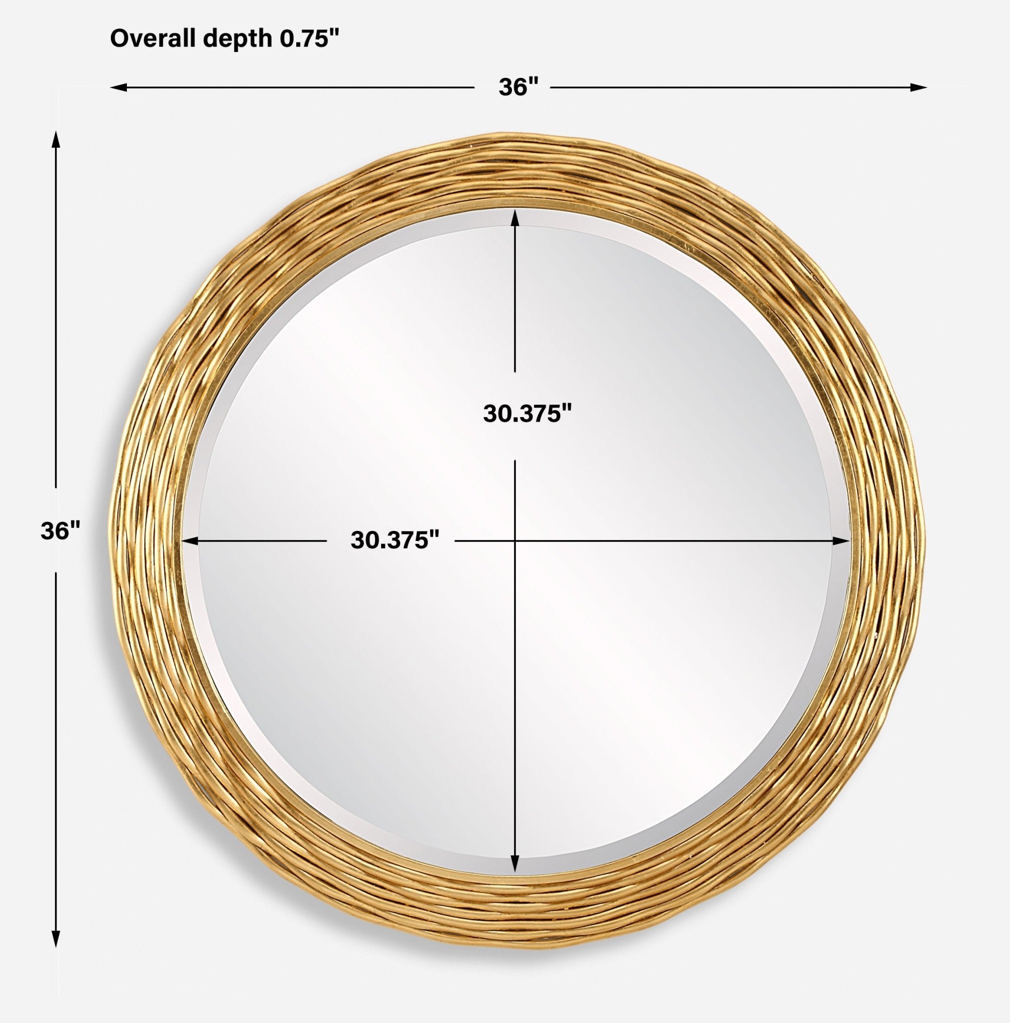 Celeste Gold Round Mirror Mirrors| Uttermost